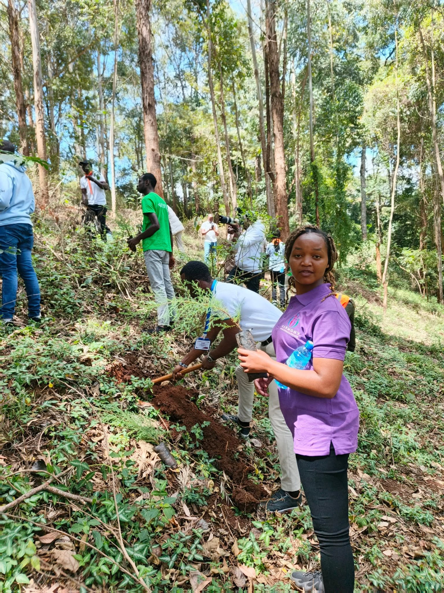 Staff during a tree planting activity at the Centre