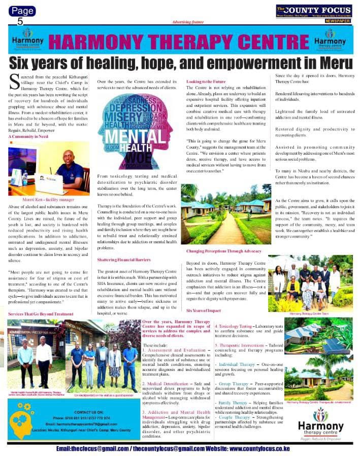 Six Years of Healing, Hope and Empowerment — Harmony Therapy Centre brochure